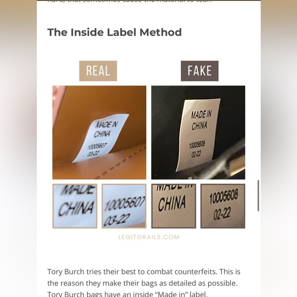 A few tips to authenticate Tory Burch handbags - Picture 12 of 16